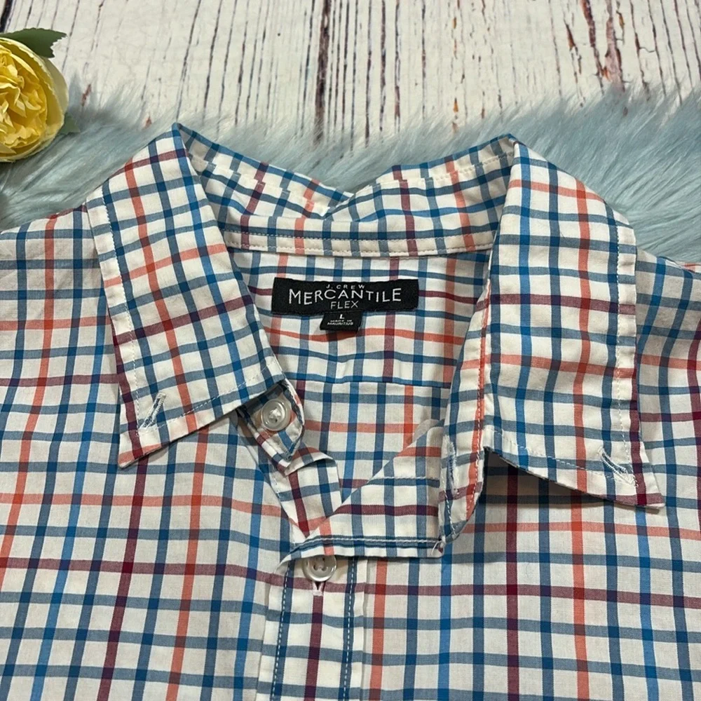 J. Crew Mercantile Flex Plaid Button Down Shirt sz L